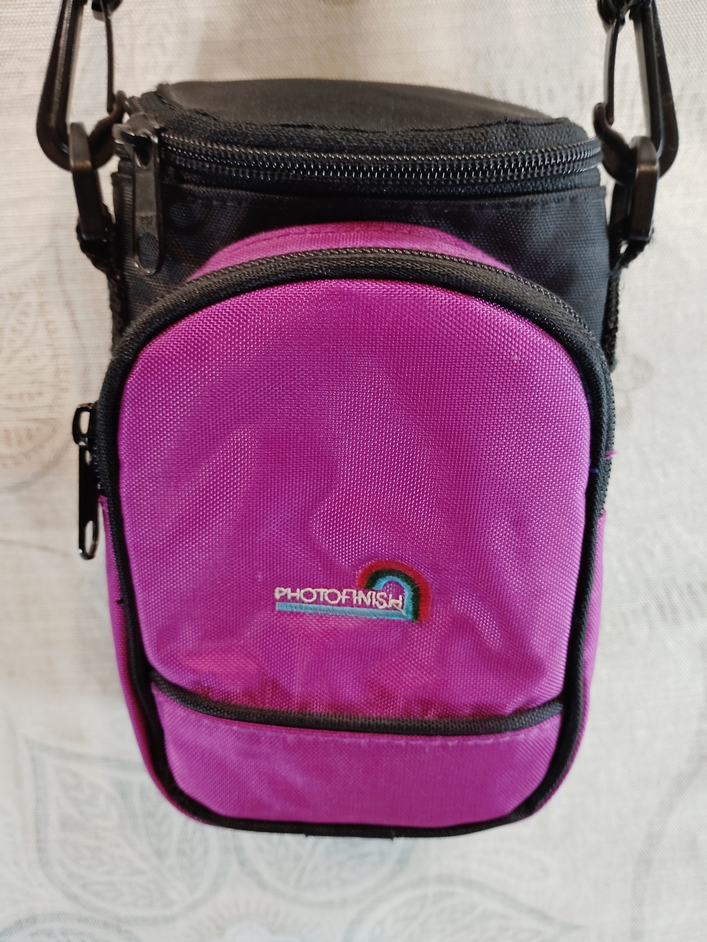 PhotoFinish Mini Crossbody Bag in Bright Pink and Black